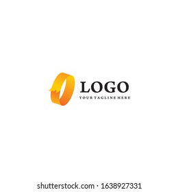 o letter abstract creative modern yellow abstract logo icon element with typographic isolated background