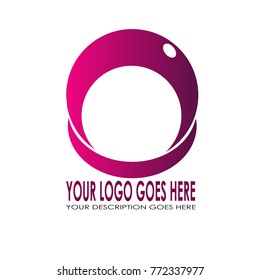 o letter abstract creative modern pink abstract logo icon element with typographic isolated background