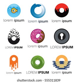 O Letter Abstract Vector Logo Design Template. Creative Typographic Concept Icon Set