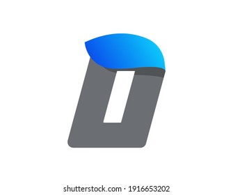 O letter aqua font, blue water drop design