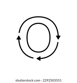 o Letter with arrow design template illustration