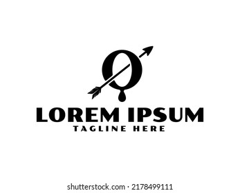 O flechas de letra el vector premium del logotipo. Letra O con logotipo de flecha