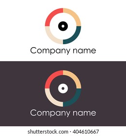 O letter business logo icon design template. Vector with four colors circle