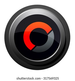 O letter, button icon