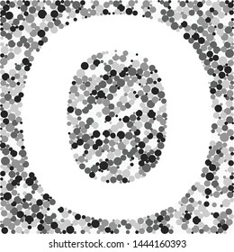 O letter color distributed circles dots illustration