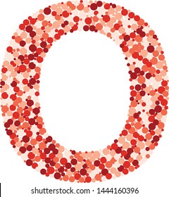 O letter color distributed circles dots illustration