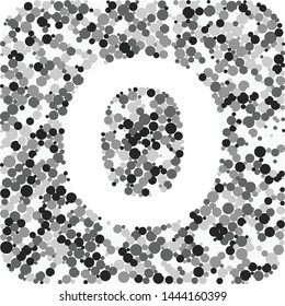 O letter color distributed circles dots illustration