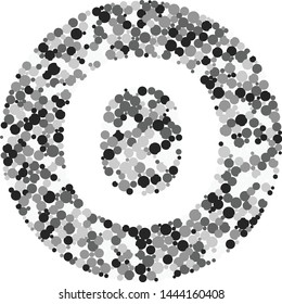 O letter color distributed circles dots illustration