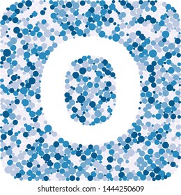 O letter color distributed circles dots illustration