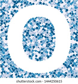 O letter color distributed circles dots illustration