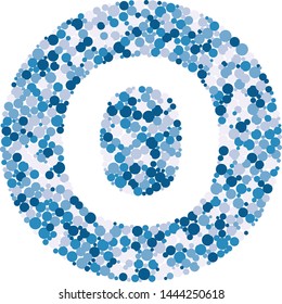 O letter color distributed circles dots illustration