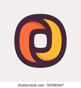 O letter colorful logo. Flat style design. Creative typographic elements for posters, t-shirts and cards.