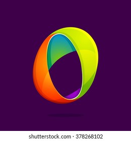 O letter colorful logo. Font style, vector design template elements for your application or corporate identity.