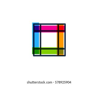 O Letter Colorful Overlay Shape Vector Logo Design Element