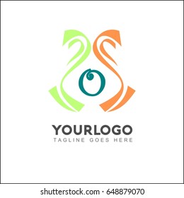 O letter colorful tape logo, Twisted Infinity brand identity, square Ribbon logotype, wind icon.