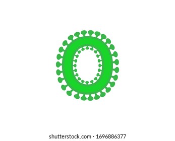 o letter coronavirus floral font covid vector design element