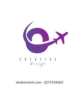 O letter with Creative Air Travel Logo Design Air Travel Logo Design Template. tour and travel logo design