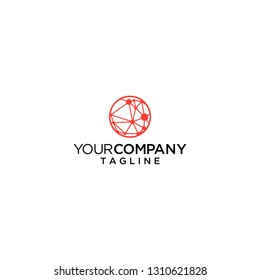 O letter creative logo circle digital technology vector icon template