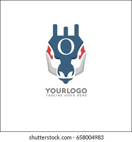 O letter deer logo, royal dog, Animal logo,collection, Elements for brand identity, Vector Logo template.