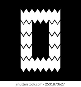 The O letter design looks furry and jagged. Suitable for sporty lovers, gamers, or t-shirt designs, hoodies, mugs, hats, and so on.