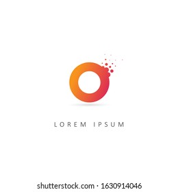 O Letter Design Vector with Dots. 