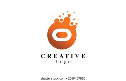 O Letter Design Vector with Dots