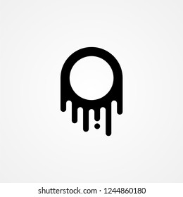 O letter digital logo icon with black color