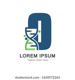 Letra O con el logotipo de ADN plantilla de diseño creativo