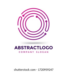 O Letter with Dots logo, Digital Technology Lines O logotype Corporate Design Vector.