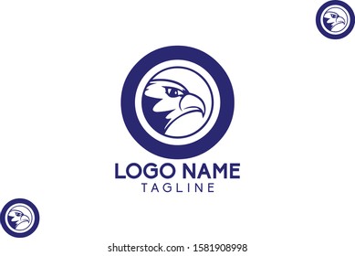 O Letter Eagle Logo Sticker, Label, logo designs Vector Icon Symbol template