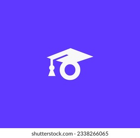 O letter Education vector logo template. This design use student hat and cap symbol. Suitable for student and university.