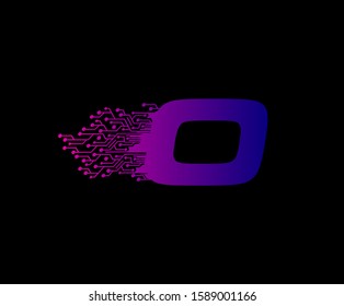 O Letter Fast Digital Data Logo Icon, Initial O Network Design