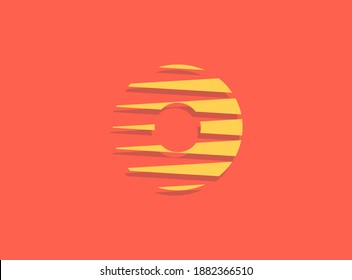 O letter fast, speed motion logo. Sport style futuristic obliques design useful for delivery posters, industrial, racing identify and more