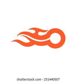 O letter fire volume logo 