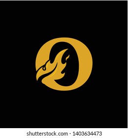 O Letter with Flame Fire logo vector