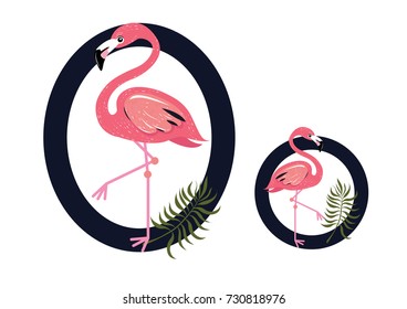 O Letter Flamingo Vector