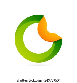 O letter folded sheet volume logo