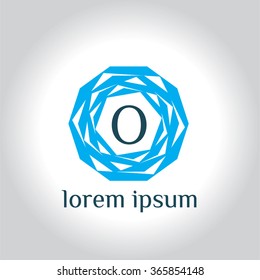 O letter geometric vector logo template (sign, symbol, emblem, ornament)