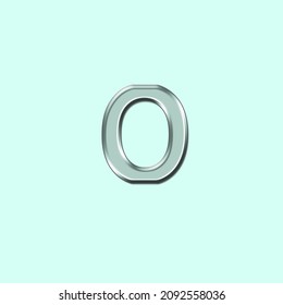 O letter in glass text, logo Effect. Vector font for labels, posters 