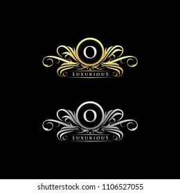 O Letter Gold and Silver Luxury Design Logo.Suitable for boutique,restaurant, wedding service, hotel, interior or business identity.