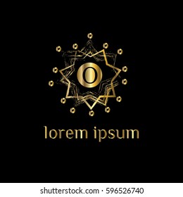 O letter golden logo
