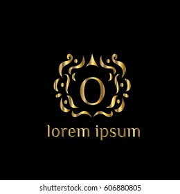 O letter golden vector monogram