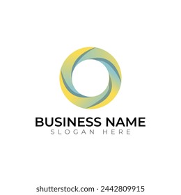o letter gradient  3d abstract typography colorful logo design
