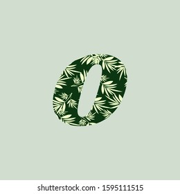 O Letter Green Nature Leaves logo icon for initial.