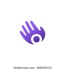 o letter hand palm hello logo vector icon illustration