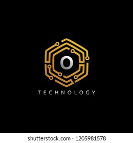 O Letter Hexagon Network Logo