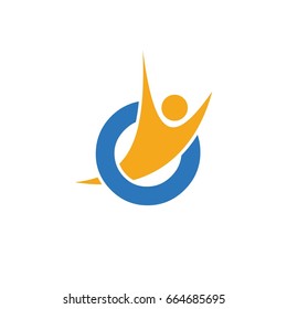 O Letter Human Swoosh Logo Template Illustration Design. Vector EPS 10.