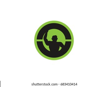 O letter and human, vector icon