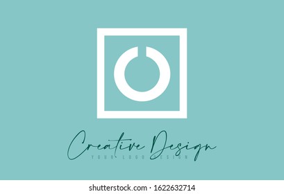 O Letter Icon Design With Creative Modern Look and Teal Background.  Vector Illustration.