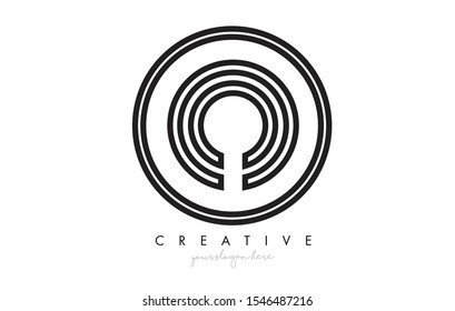 O Letter Icon Logo Design With Monogram Creative Look. Letter Circle Line Design Vector Illustration.